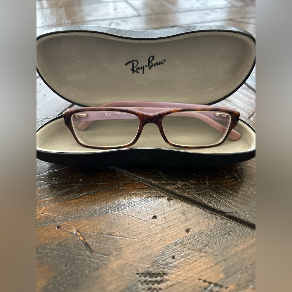 Ray-Ban Tortoise and Lavender Frames.